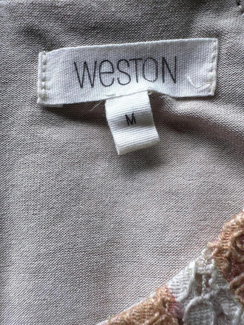 Anthropologie Weston Weston Lace Fit & Flare Dress Geometric Print Cap Sleeve- M - Picture 3 of 10